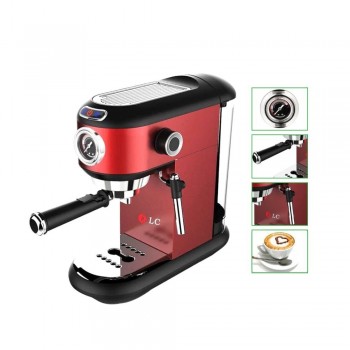 ماكينة تحضير قهوة اسبريسو و كابتشينو و لاتيه مع تبخير الحليب لون عنابي  DLC-CM7318